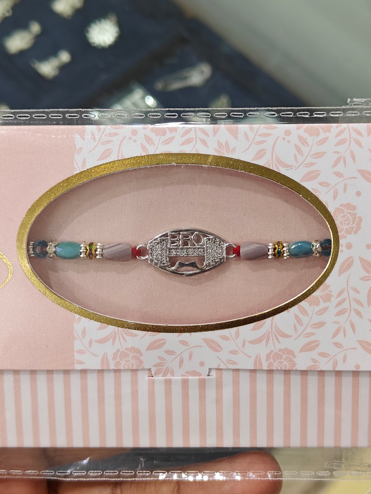 925 Silver Rakhi with Bro Initials
