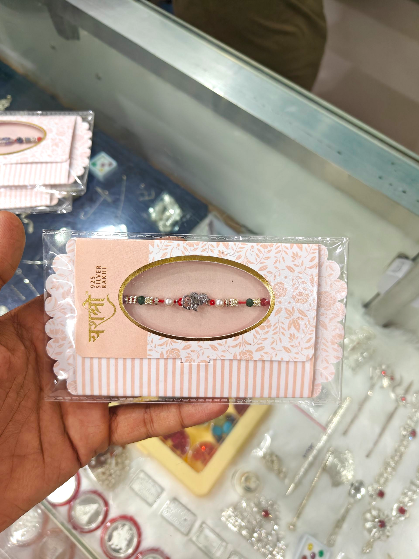 925 Silver Rakhi with Bhaiya Initials