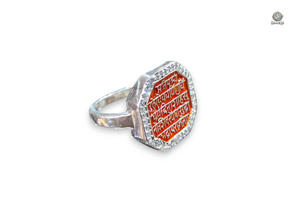 925 SILVER RAJMUDRA / SHIVMUDRA RING WITH STONES