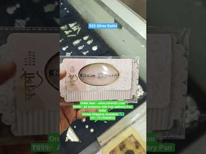 925 Silver Rakhi with Bro Initials