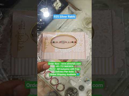 925 Silver Rakhi with Bhaiya Initials