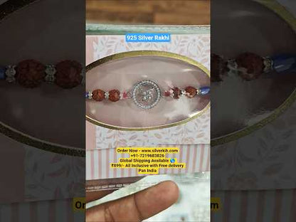 925 Silver Rakhi with Swastik Symbol