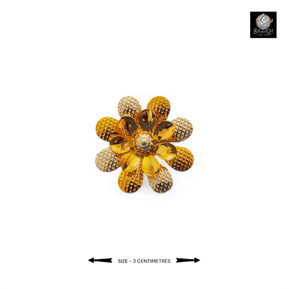 925 SILVER FLOWER WITH GOLD PLATING (SMALL SIZE)