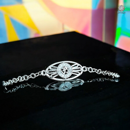 925 Real Silver Rakhi with Om Design (Rakshabandhan Special)