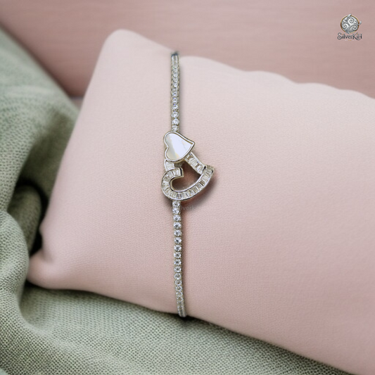 925 SILVER LADIES BRACELET WITH STONES (LIGHT WEIGHT FOR GIFTING)