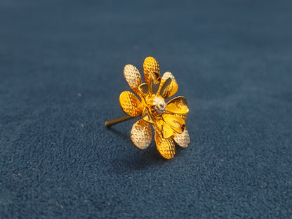 925 SILVER FLOWER WITH GOLD PLATING (SMALL SIZE)