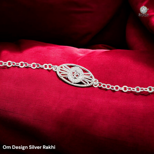 925 Real Silver Rakhi with Om Design (Rakshabandhan Special)