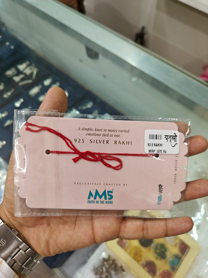 925 Silver Rakhi with Bro Initials