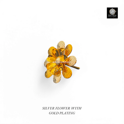 925 SILVER FLOWER WITH GOLD PLATING (SMALL SIZE)