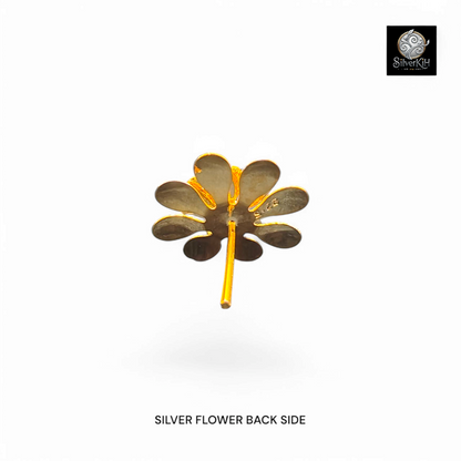 925 SILVER FLOWER WITH GOLD PLATING (SMALL SIZE)