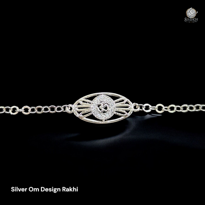 925 Real Silver Rakhi with Om Design (Rakshabandhan Special)