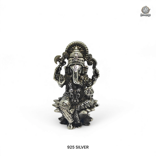 925 SILVER OXIDISED GANESHJI IDOL / MURTI